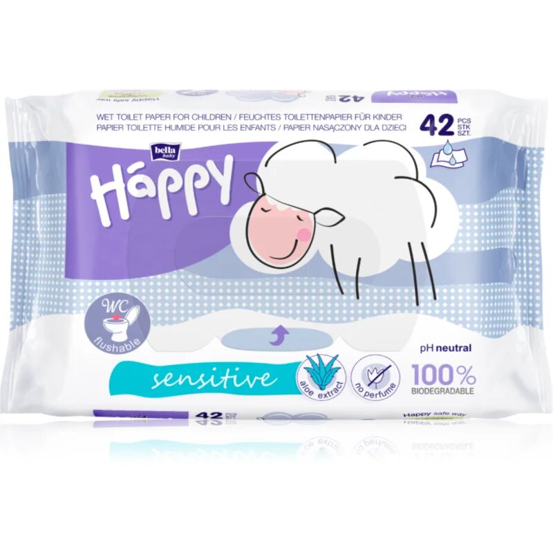 BELLA Baby Happy Sensitive vlažilni toaletni papir za otroke 42 kos