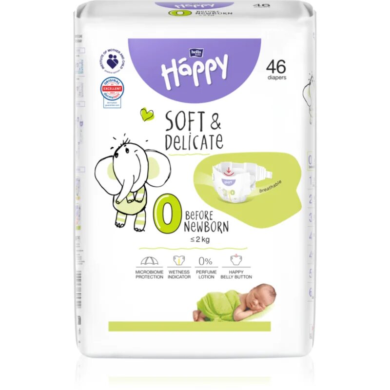 BELLA Baby Happy Soft&Delicate plenice za enkratno uporabo ≤ 2 kg Before Newborn 46 kos