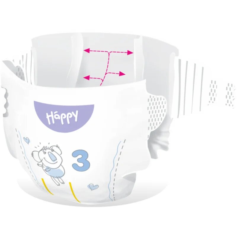 BELLA Baby Happy Soft&Delicate plenice za enkratno uporabo s kanalčki Midi 5-9 kg 16 kos