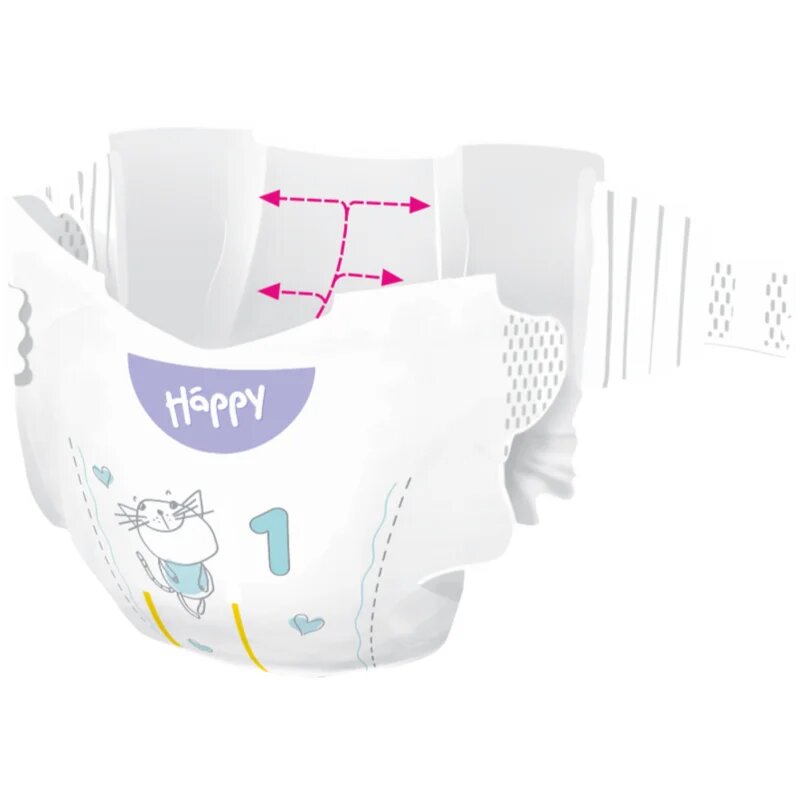 BELLA Baby Happy Soft&Delicate plenice za enkratno uporabo s kanalčki Newborn 2-5 kg 82 kos