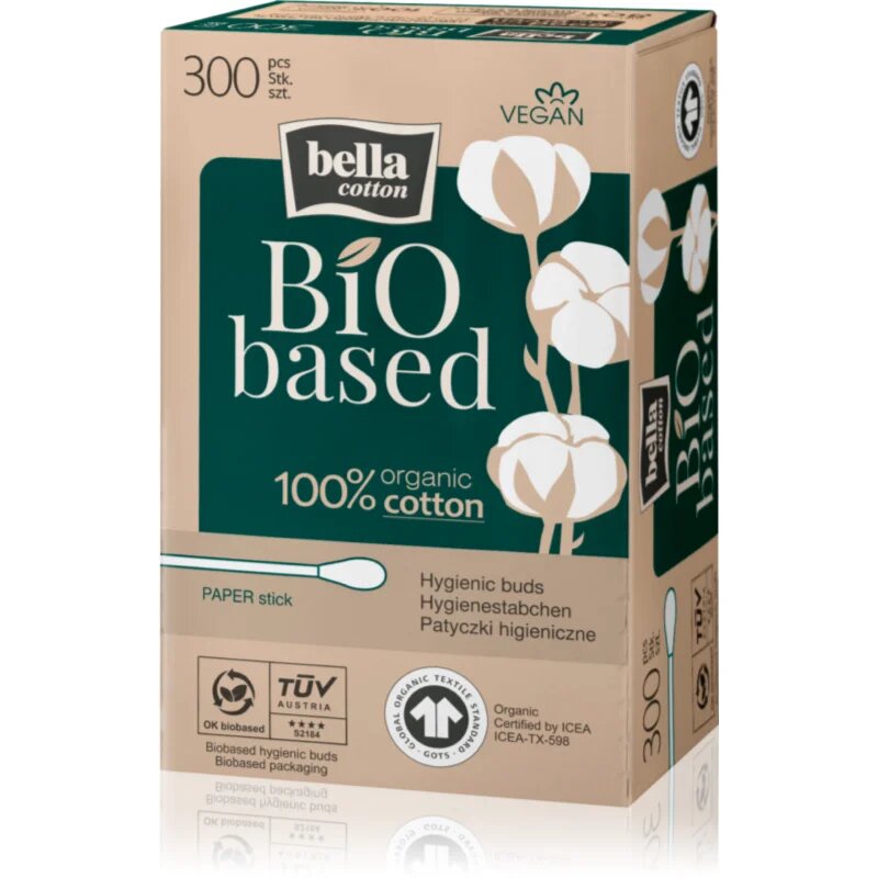 BELLA Cotton BIO based vatne paličice 300 kos