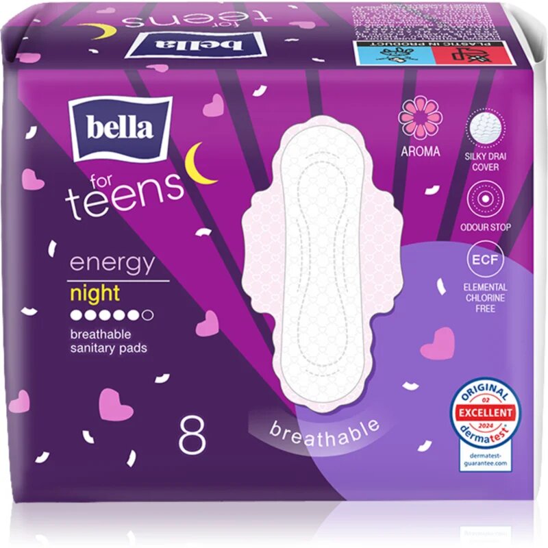 BELLA For Teens Energy Night vložki za noč 8 kos