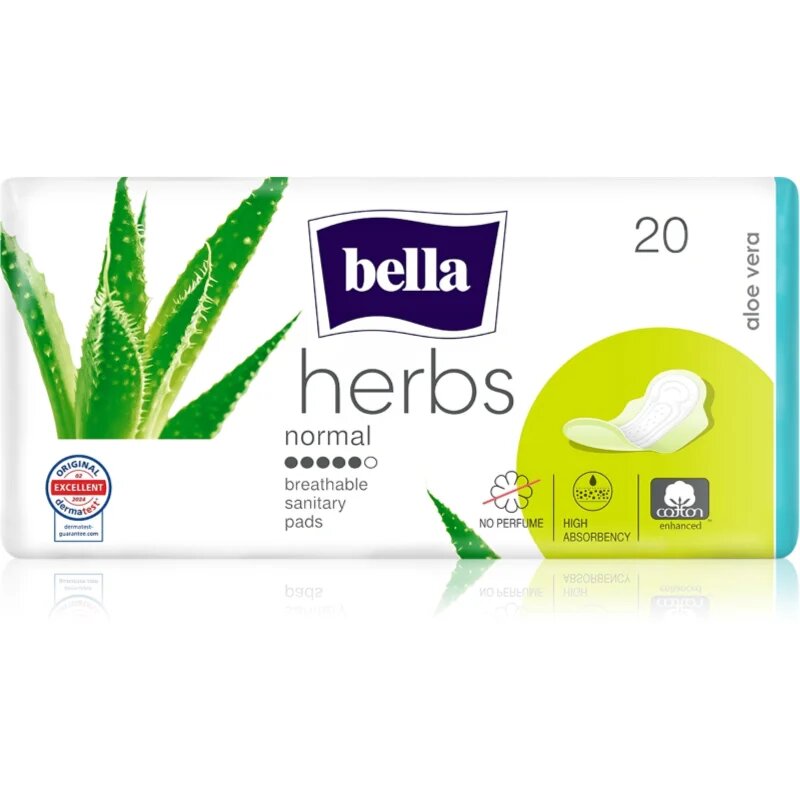 BELLA Herbs Aloe Vera vložki brez dodanih dišav 20 kos