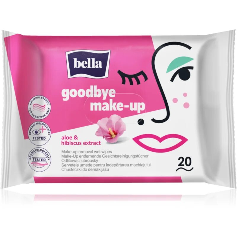 BELLA Make Up Aloe Vera robčki za odstranjevanje ličil 20 kos