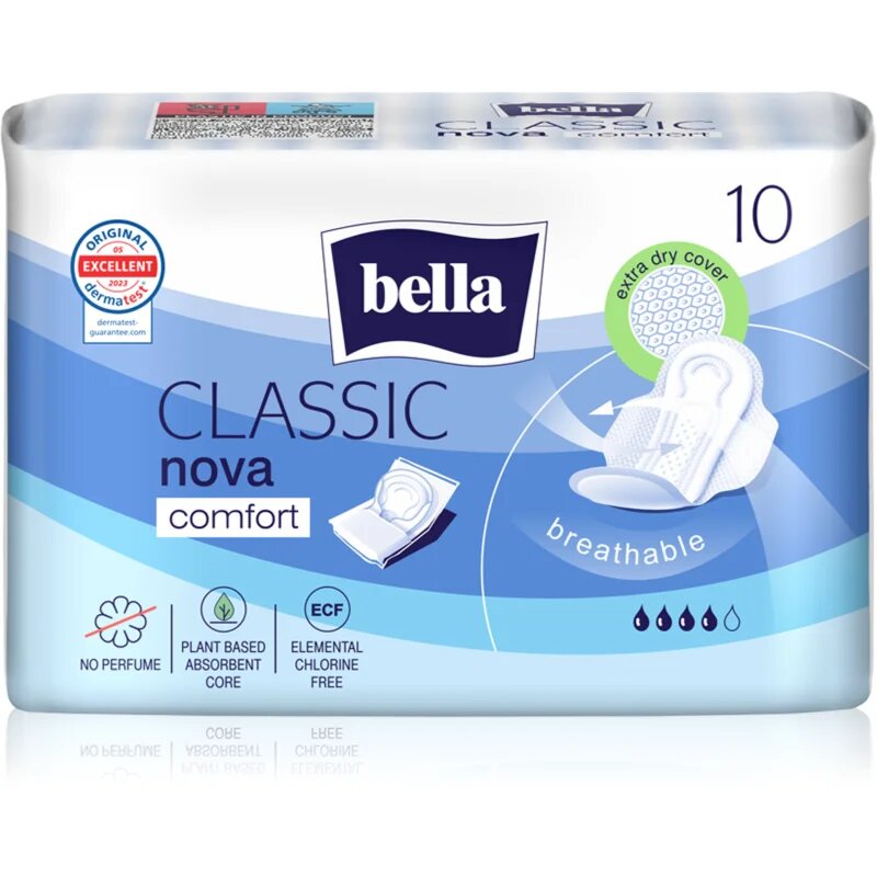 BELLA Nova Classic Comfort menstrualni vložki s krilci 10 kos