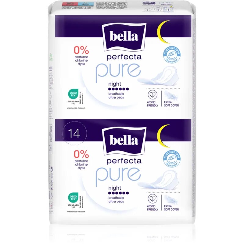 BELLA Perfecta Pure Night izjemno tanki menstrualni vložki 14 kos