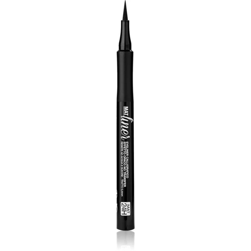 bellaoggi Mat Liner črtalo za oči v obliki flomastra z mat učinkom odtenek Velvety Black 1.2 ml