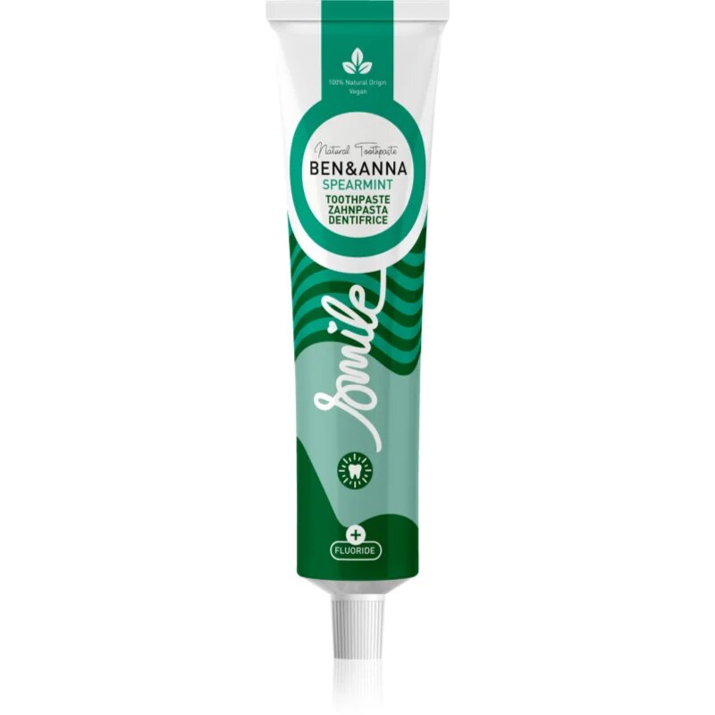 BEN&ANNA Toothpaste Spearmint naravna zobna pasta s fluoridom 75 ml