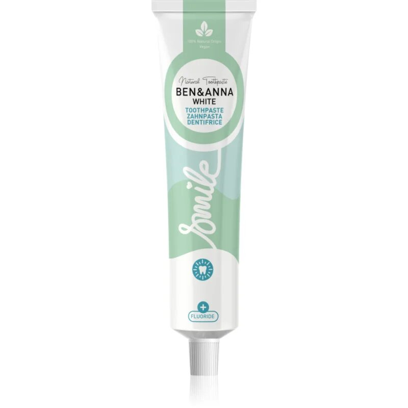 BEN&ANNA Toothpaste White naravna zobna pasta s fluoridom 75 ml