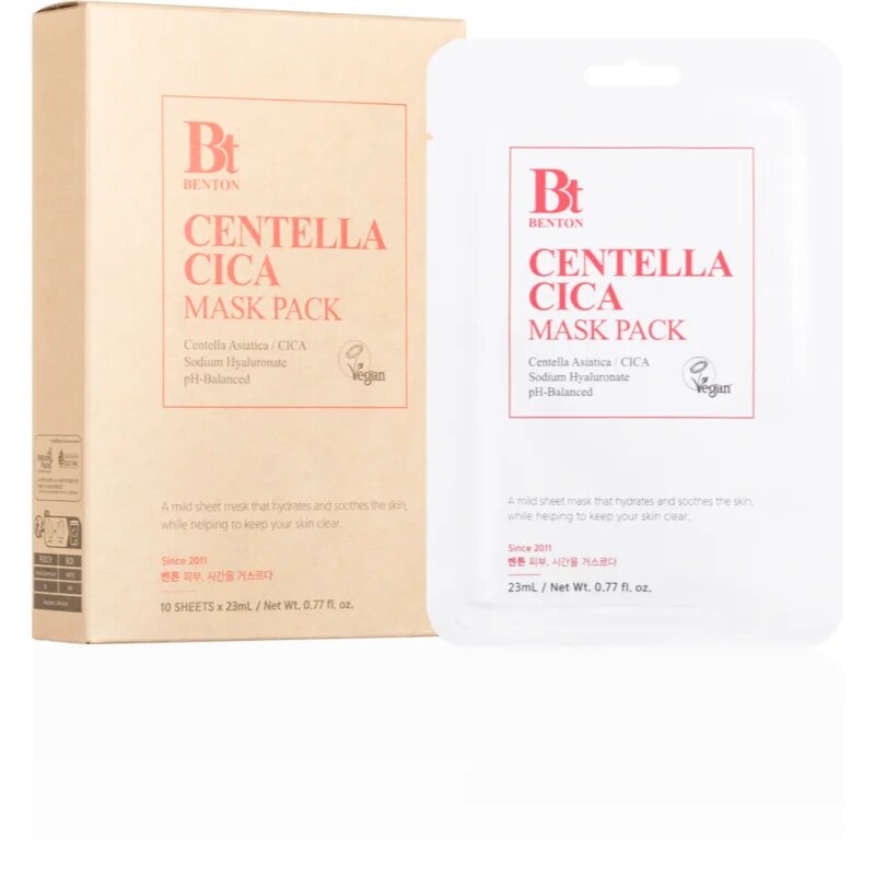 Benton Goodbye Redness Centella pomirjevalna tekstilna maska za problematično kožo akne 10 kos