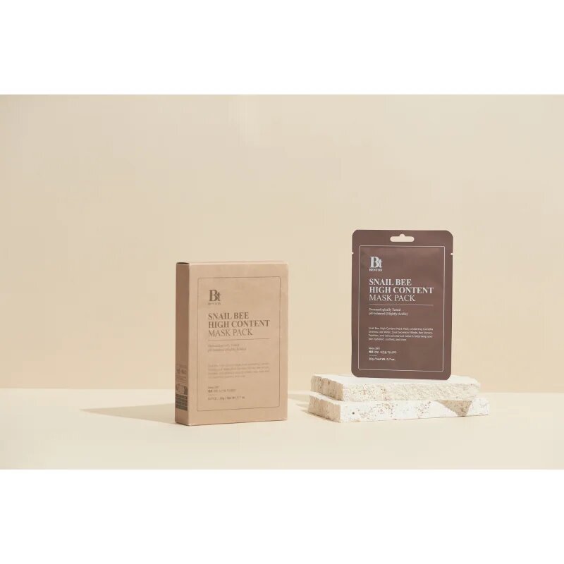 Benton Snail Bee maska iz platna za kompleksno nego s polžjim ekstraktom 10 × 20 g