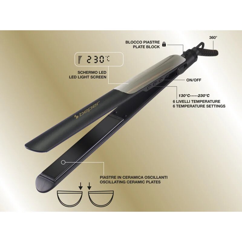 BEPER P301PIS200 Ceramic Pro Style likalnik za lase 1 kos