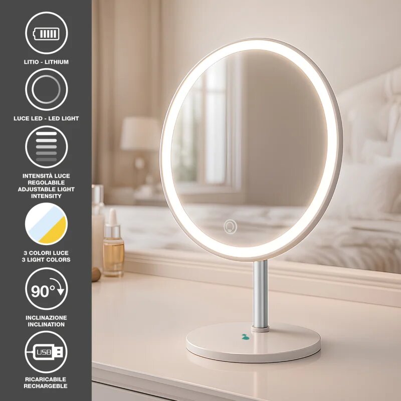 BEPER P302VIS051 kozmetično ogledalce z LED-osvetlitvijo 1 kos