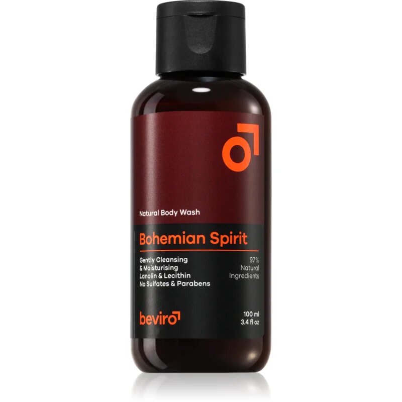 Beviro Bohemian Spirit Natural Body Wash naravni gel za prhanje za moške 100 ml