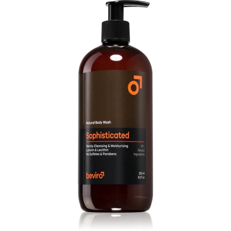 Beviro Natural Body Wash Sophisticated gel za prhanje za moške 250 ml