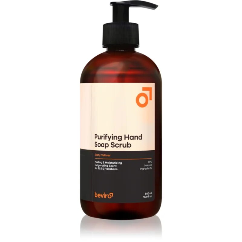 Beviro Purifying Hand Soap Scrub čistilno milo s piling učinkom Zesty Vetiver 500 ml