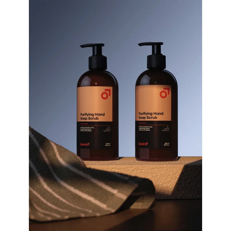 Beviro Purifying Hand Soap Scrub čistilno milo s piling učinkom Zesty Vetiver 500 ml