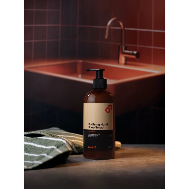 Beviro Purifying Hand Soap Scrub čistilno milo s piling učinkom Zesty Vetiver 500 ml
