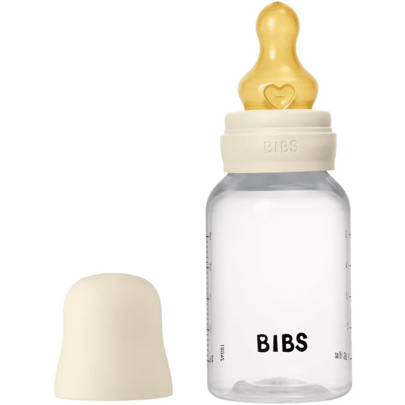 BIBS Anti-Colic Baby Bottle Latex antikolična steklenička s cucljem iz naravnega kavčuka Ivory 1 kos