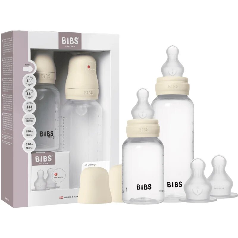 BIBS Anti-Colic Baby Bottle Set antikolična steklenička s silikonskim cucljem