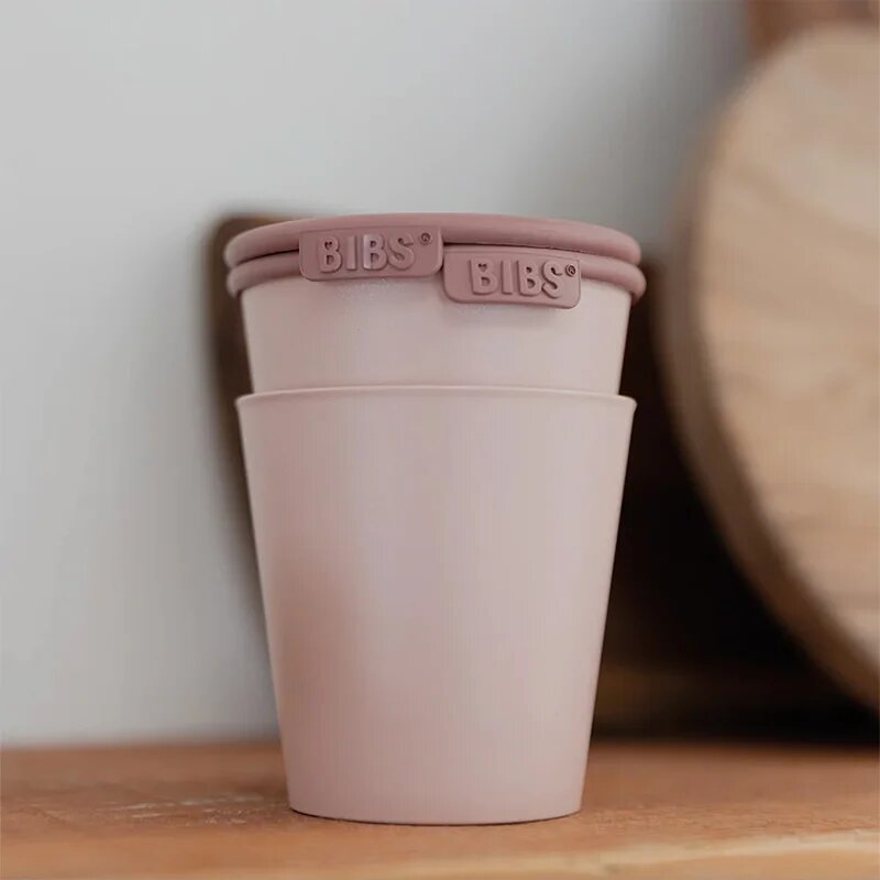 BIBS Cup Set skodelica s pokrovčkom Blush 2 kos