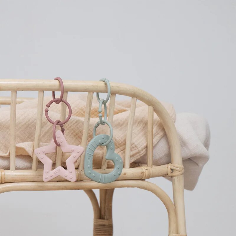 BIBS Loops obešalni obročki Blush / Woodchuck / Ivory 12 kos
