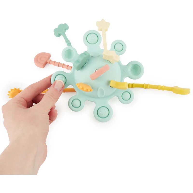 Bieco Silicone Activity Planet aktivnostna igrača 12 m+ Eucalyptus 1 kos