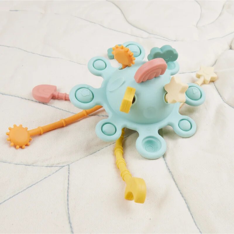 Bieco Silicone Activity Planet aktivnostna igrača 12 m+ Eucalyptus 1 kos