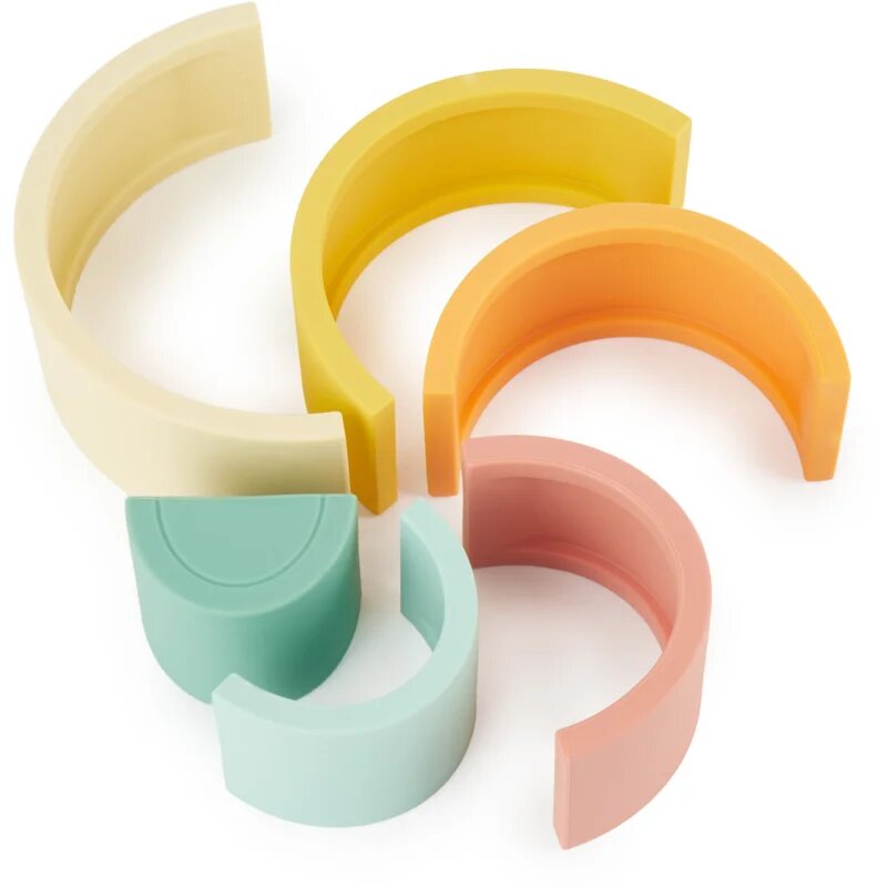 Bieco Silicone Rainbow mavrična zlaganka 12 m+ Tropical Vibes 6 kos
