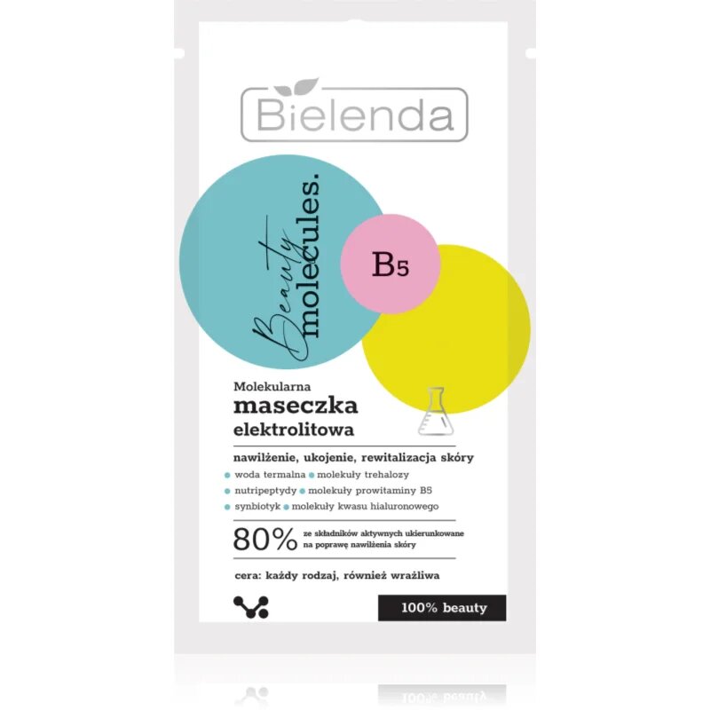 Bielenda Beauty Molecules vlažilna maska za obraz s pomirjajočim učinkom 8 g