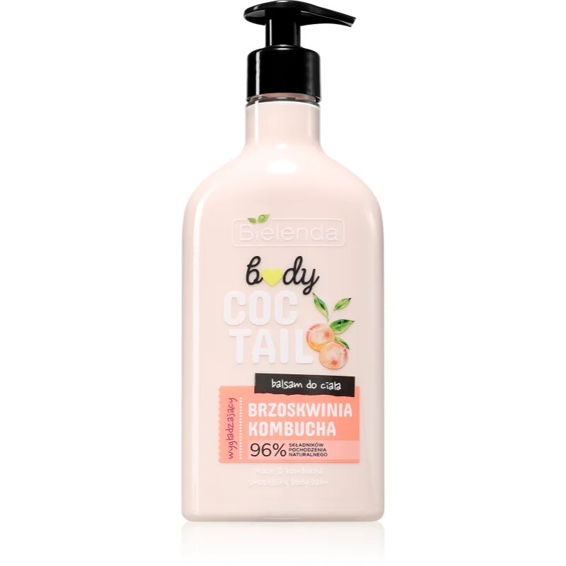 Bielenda Body Coctail Peach + Kombucha vlažilni losjon za telo z revitalizacijskim učinkom 400 ml