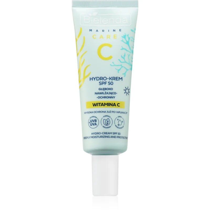 Bielenda C Marine Care Hydro-cream deeply moisturizing and protective SPF 50 vlažilna in zaščitna krema z vitaminom C SPF 50 40 ml