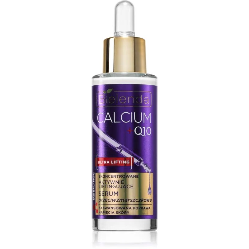 Bielenda Calcium + Q10 Concentrated actively lifting anti-wrinkle serum day/night lifting serum za učvrstitev kontur obraza za dan in noč 30 ml