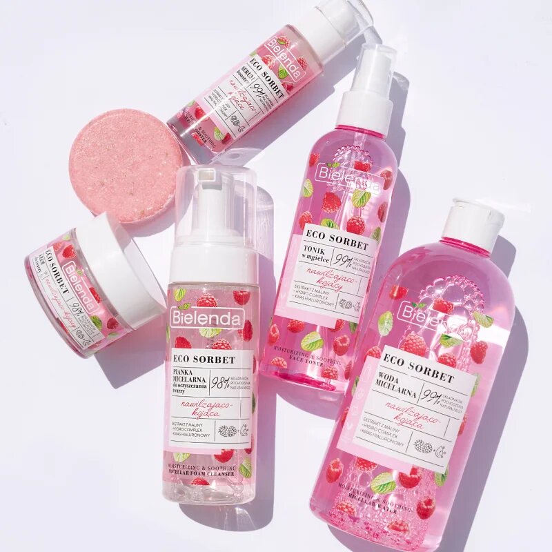 Bielenda Eco Sorbet Raspberry vlažilna in pomirjujoča krema za obraz 50 ml