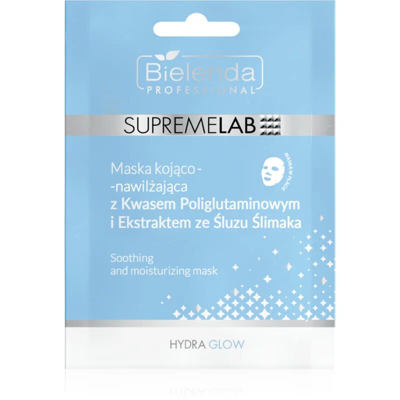 Bielenda Professional Supremelab Hydra Glow vlažilna tekstilna maska s polžjim ekstraktom 1 kos