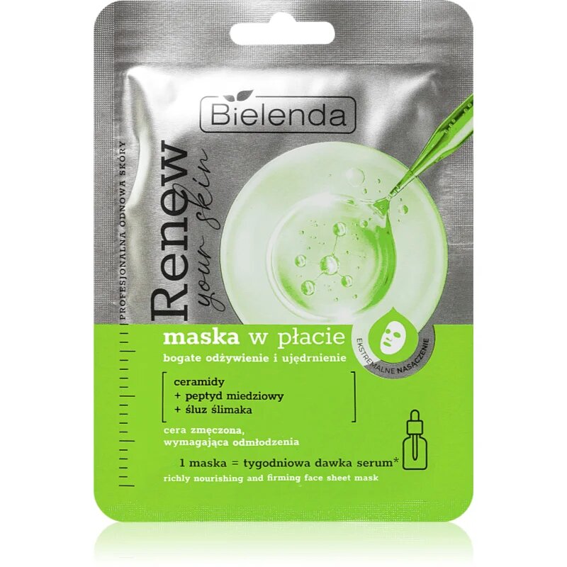 Bielenda Renew Your Skin hranilna tekstilna maska 18 g