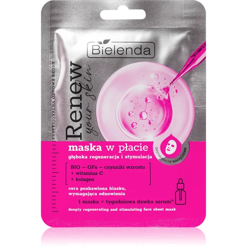 Bielenda Renew Your Skin maska iz platna z regeneracijskim učinkom 18 g