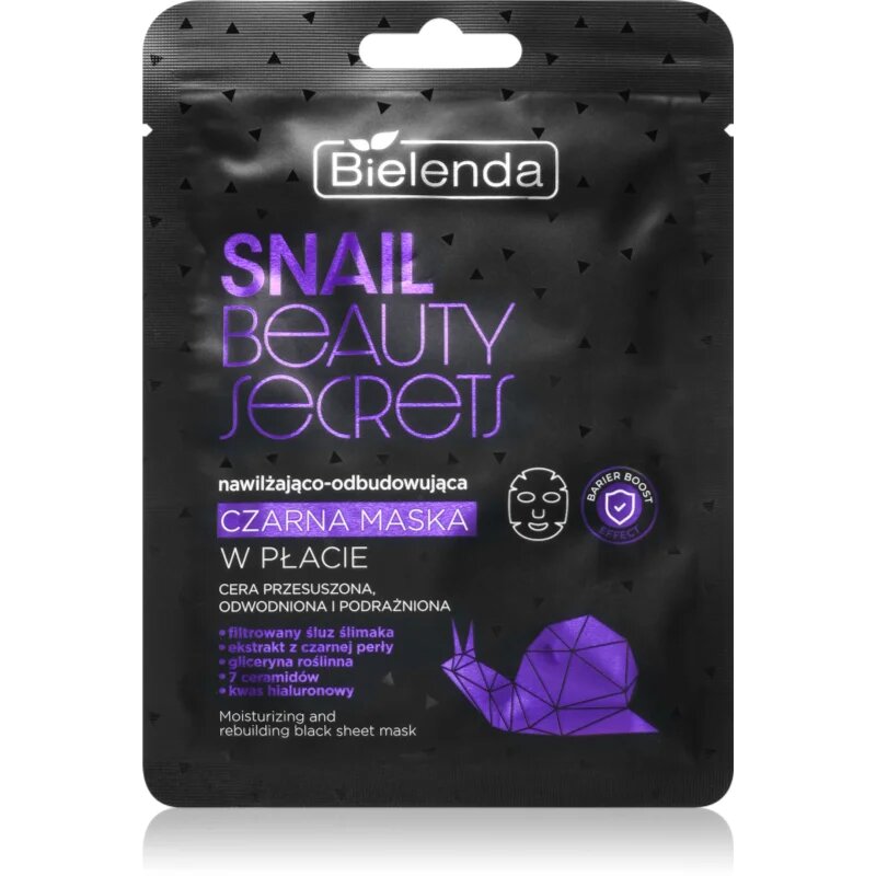 Bielenda Snail Beauty Secrets vlažilna tekstilna maska za suho in razdraženo kožo 1 kos