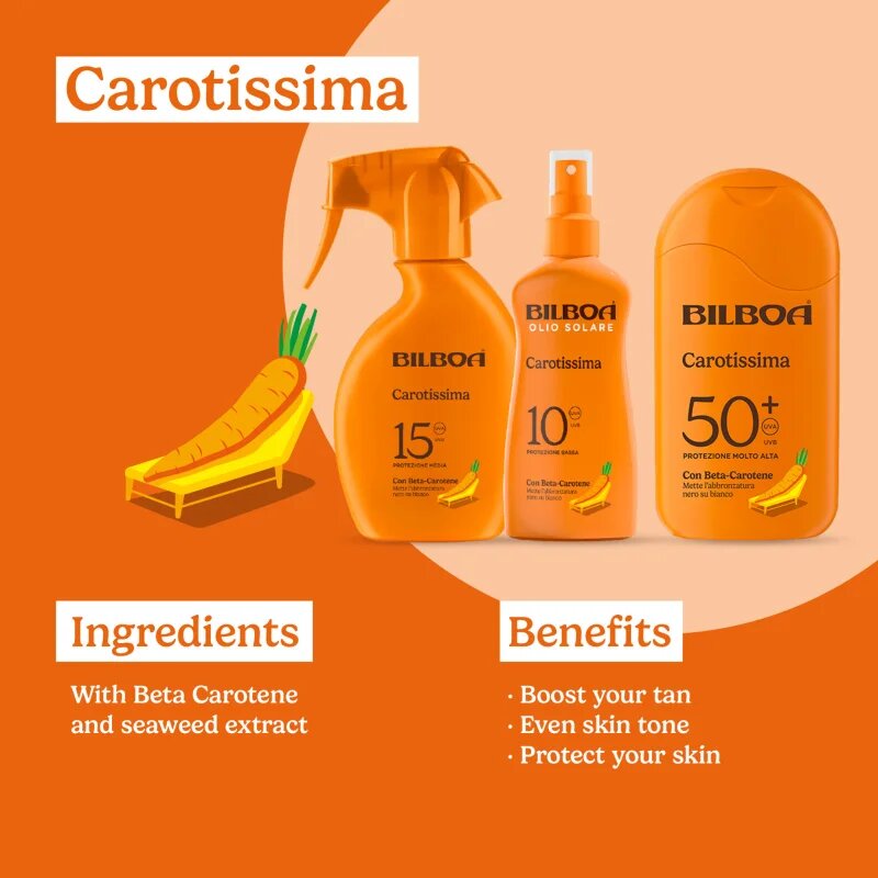 Bilboa Carotissima Olio olje v pršilu za sončenje z betakarotenom SPF 10 200 ml