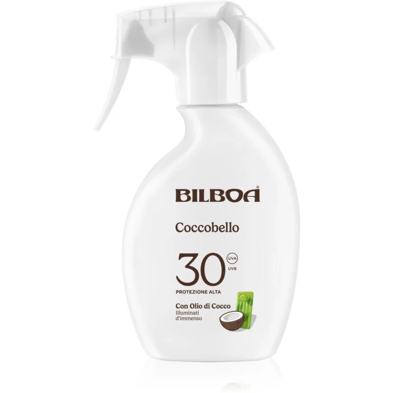 Bilboa Coccobello Trigger pršilo za sončenje s kokosovim oljem SPF 30 250 ml