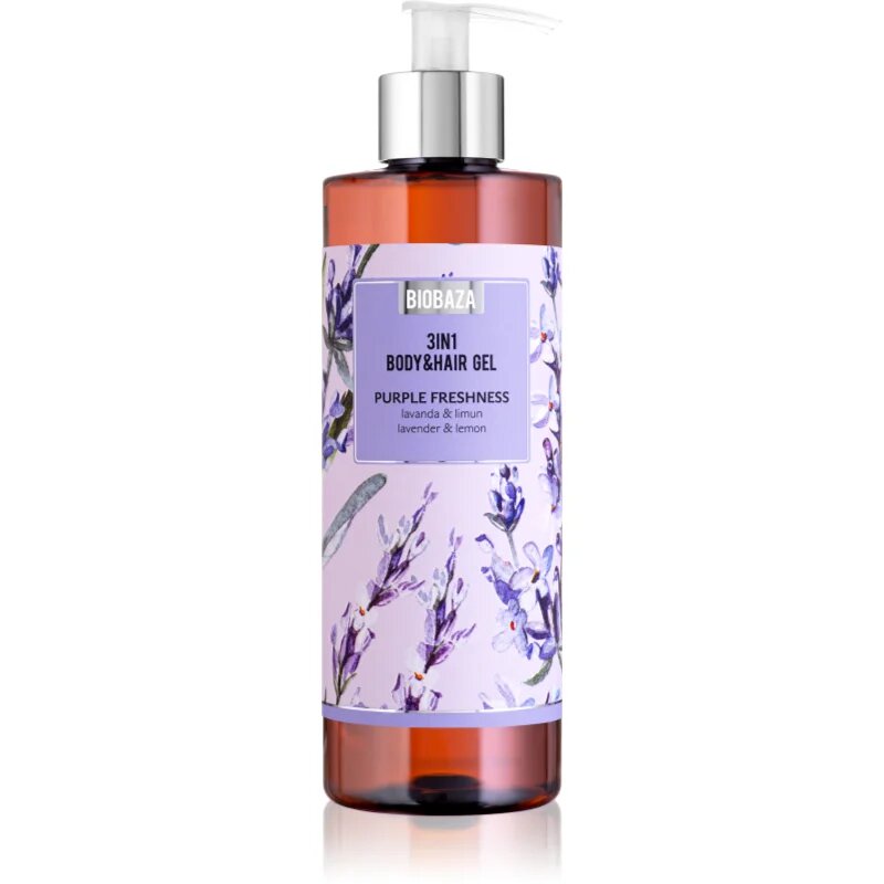 BIOBAZA 3in1 Body&Hair Gel Purple Freshness šampon balzam in gel za prhanje 3v1 400 ml