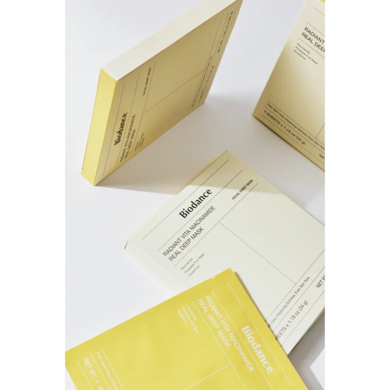 Biodance Radiant Vita Niacinamide Real Deep Mask posvetlitvena maska za obraz za poenotenje tona kože 1 kos