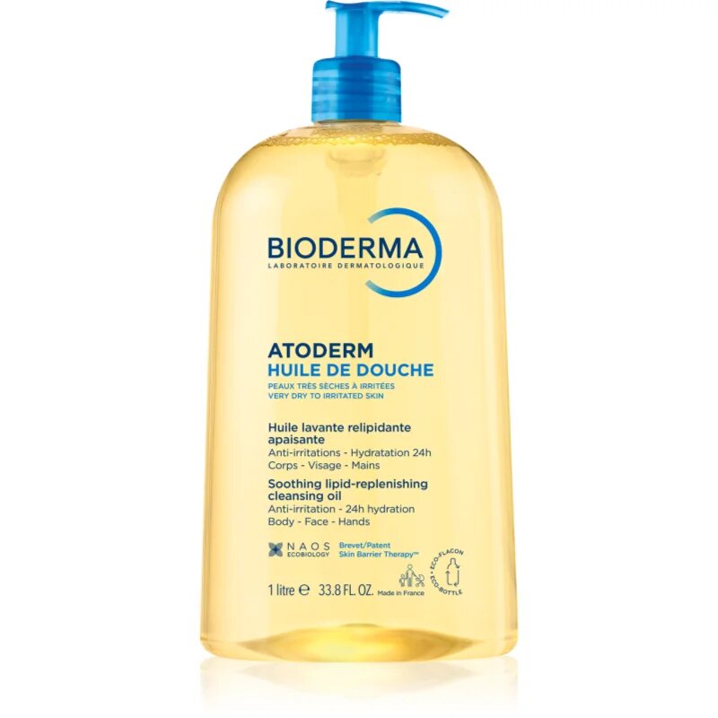 Bioderma Atoderm Shower Oil visoko hranilno pomirjajoče olje za prhanje za suho in razdraženo kožo 1000 ml