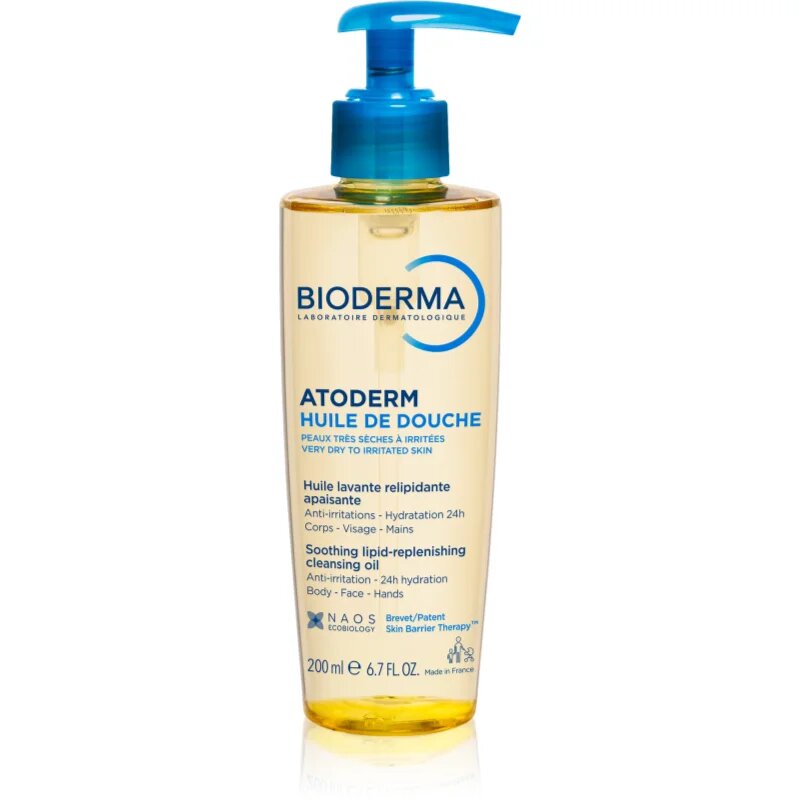 Bioderma Atoderm Shower Oil visoko hranilno pomirjajoče olje za prhanje za suho in razdraženo kožo 200 ml