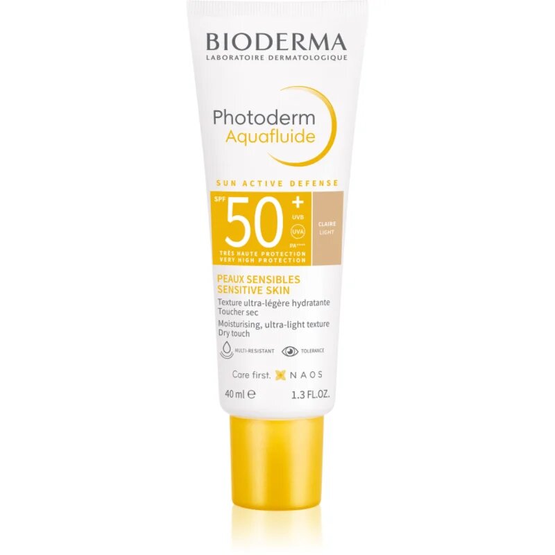 Bioderma Photoderm Aquafluid zaščitni tonirani fluid za obraz SPF 50+ odtenek Claire 40 ml