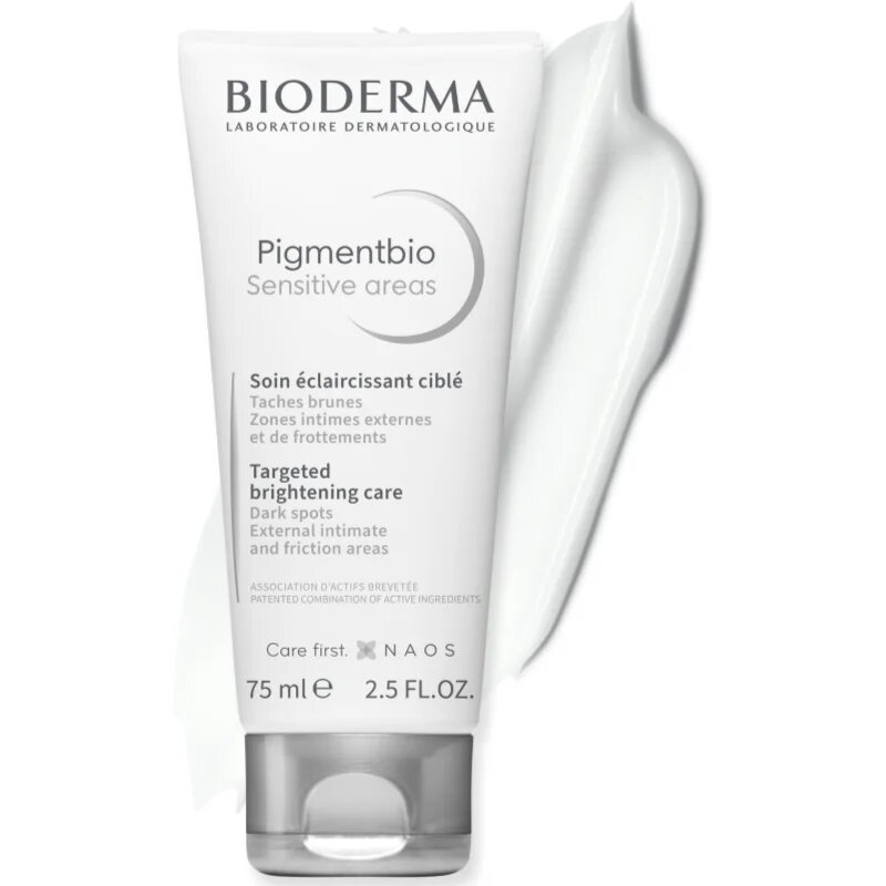Bioderma Pigmentbio Sensitive Areas posvetlitvena krema za telo proti temnim madežem 75 ml
