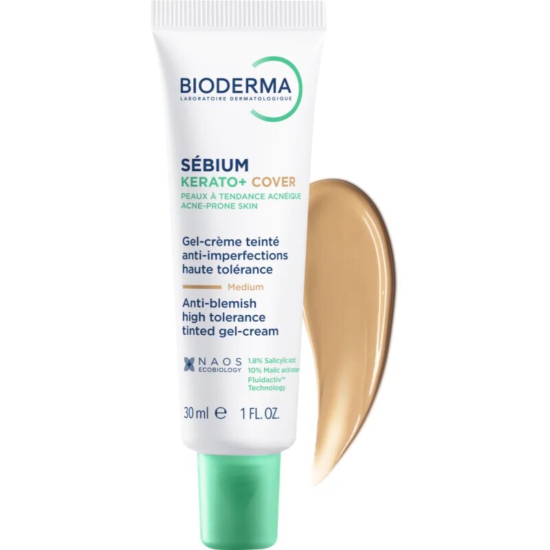 Bioderma Sébium Kerato+ Cover matirajoča tonirana krema proti nepravilnostim na aknasti koži 30 ml