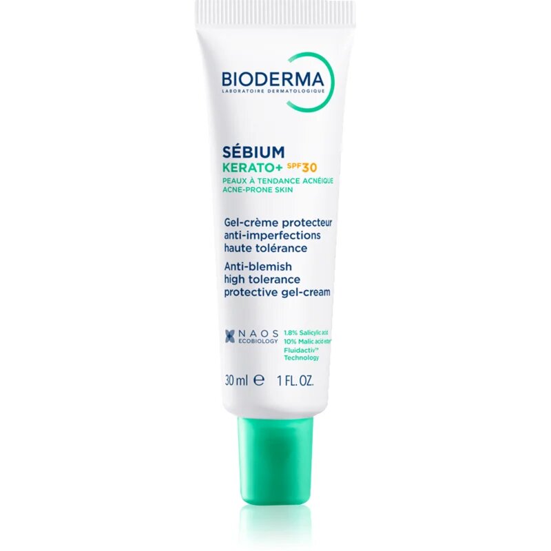 Bioderma Sébium Kerato+ SPF30 gel krema za aknasto kožo SPF 30 30 ml