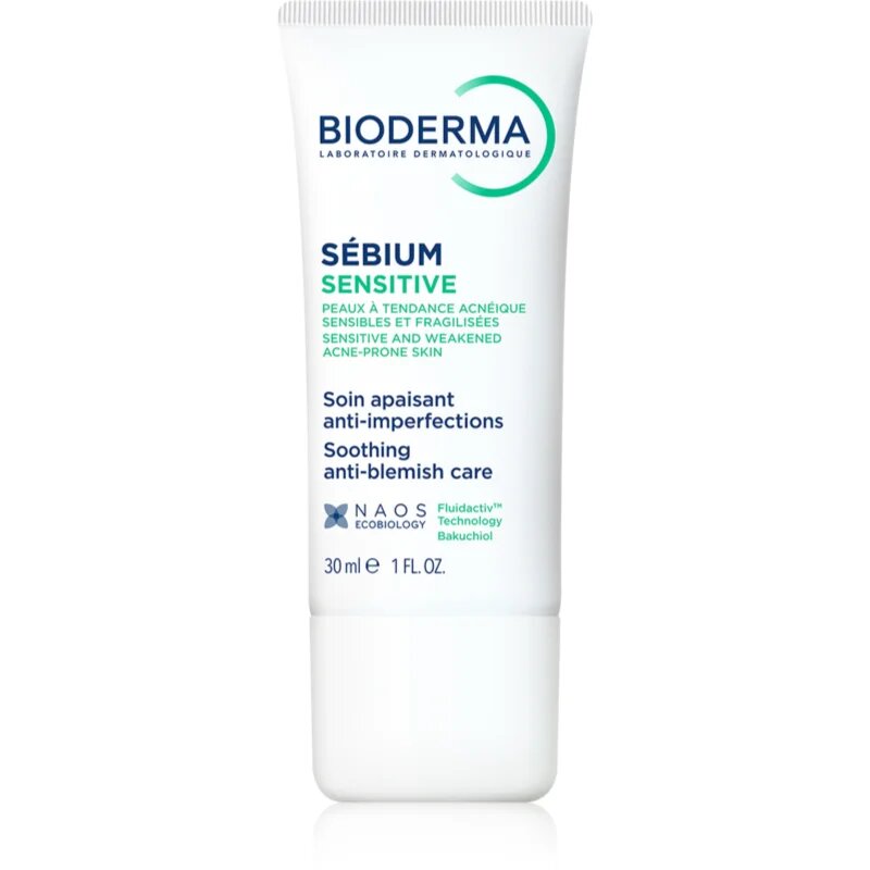 Bioderma Sébium Sensitive intenzivna vlažilna in pomirjevalna krema za izsušeno in razdraženo kožo zaradi zdravljenja aken 30 ml