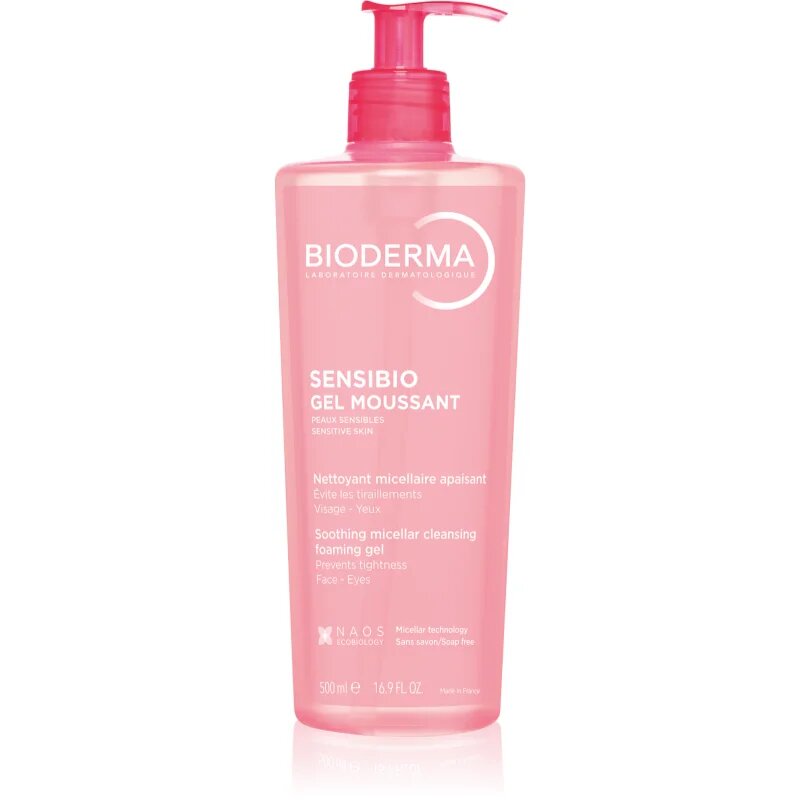 Bioderma Sensibio Gel Moussant nežni pomirjevalni in čistilni gel za odstranjevanje ličil 500 ml